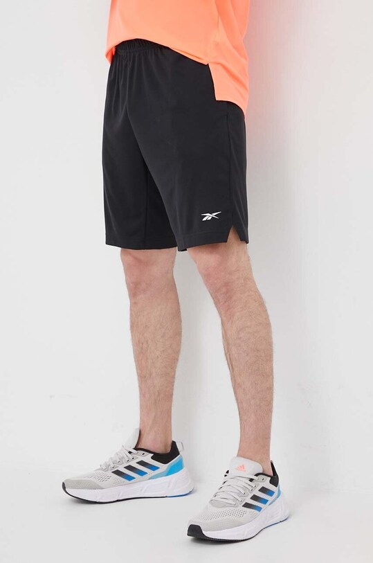 Reebok pantaloni scurți de antrenament Comm tricotaj negru IB1273