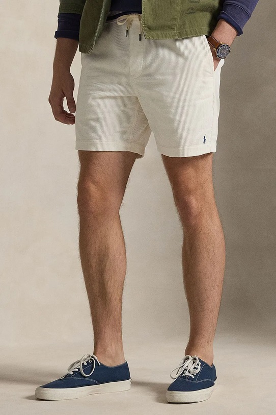 Polo Ralph Lauren szorty sztruksowe gładkie biały 710800214