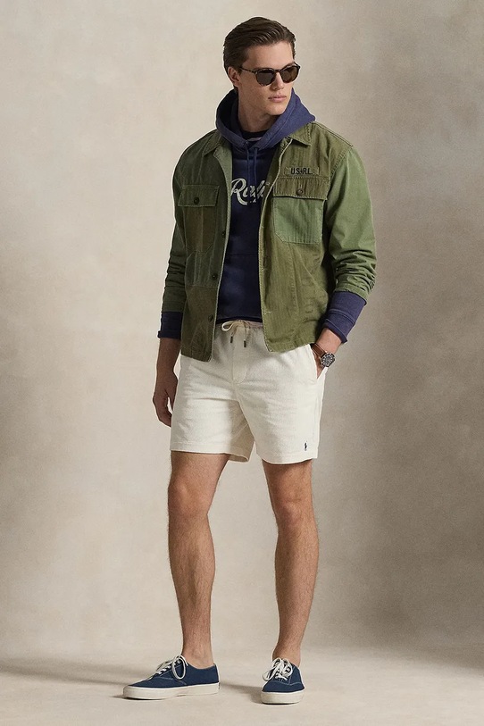 Odzież Polo Ralph Lauren szorty sztruksowe 710800214 biały