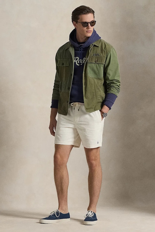 Odzież Polo Ralph Lauren szorty sztruksowe 710800214 biały