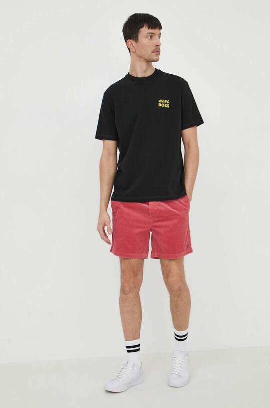 Polo Ralph Lauren pantaloni scurți din velur 710800214 rosu SS25
