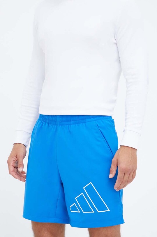 adidas Performance pantaloni scurți de antrenament Train Icons Big Logo panza albastru IN9811