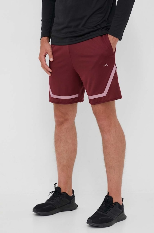 Kratke hlače za trening adidas Performance Pro Block pletivo bordo IL2242