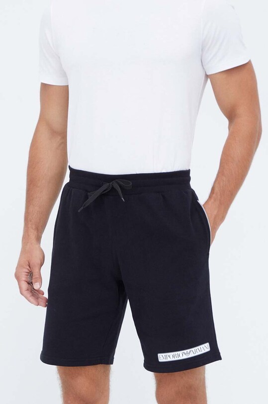 Emporio Armani Underwear szorty bawełniane lounge nadruk czarny 111004.3F573
