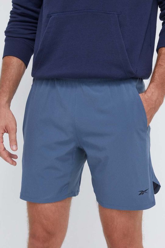 Reebok szorty treningowe Strength 3.0 tkanina niebieski 100070841