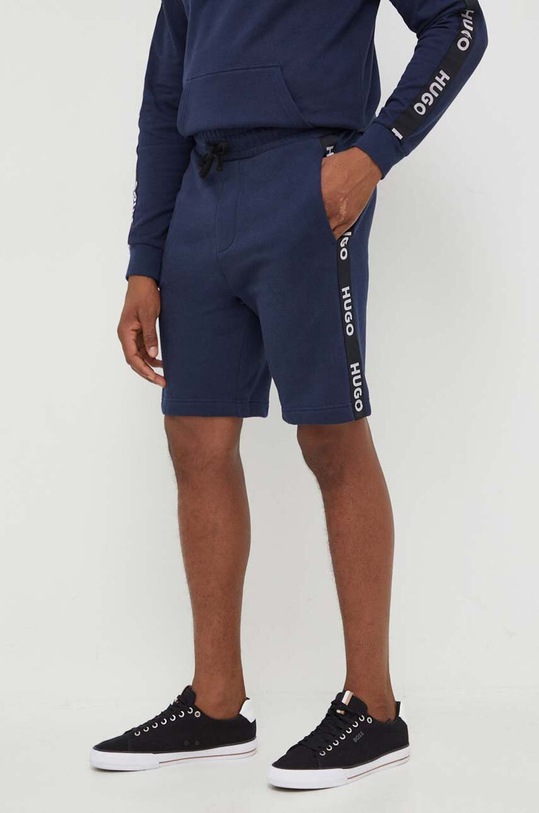 Домашен къс панталон от памук HUGO син 50496996