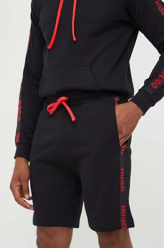 HUGO szorty bawełniane lounge bawełna czarny 50496996