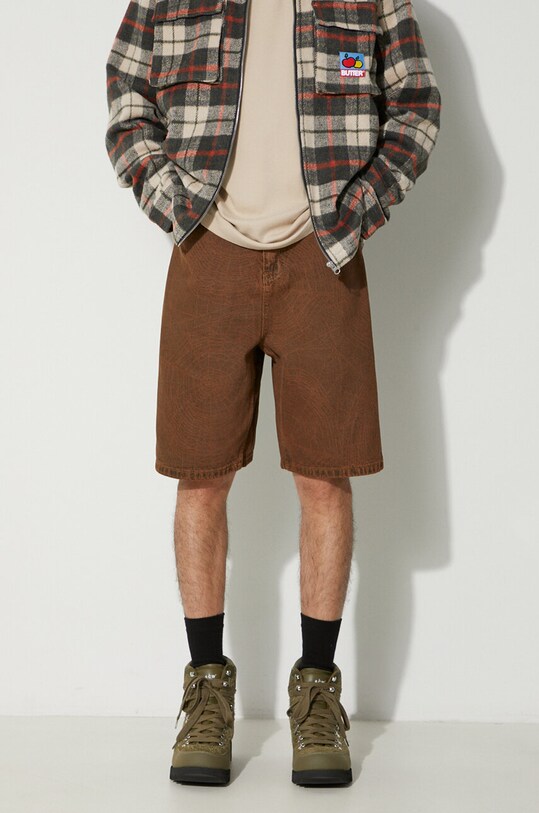 Rifľové krátke nohavice Butter Goods Web Denim Shorts BGQ3234801 hnedá AW23