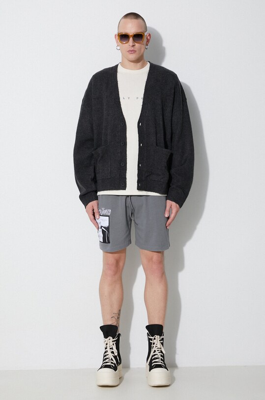 Бавовняні шорти PLEASURES Singer P23SY011 сірий AW23