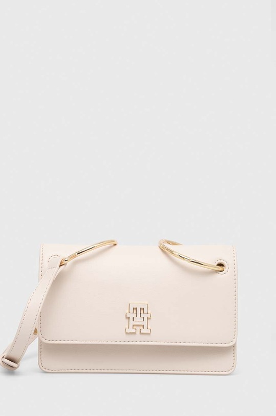 Τσάντα Tommy Hilfiger απομίμηση λείου δέρματος μπεζ AW0AW14863