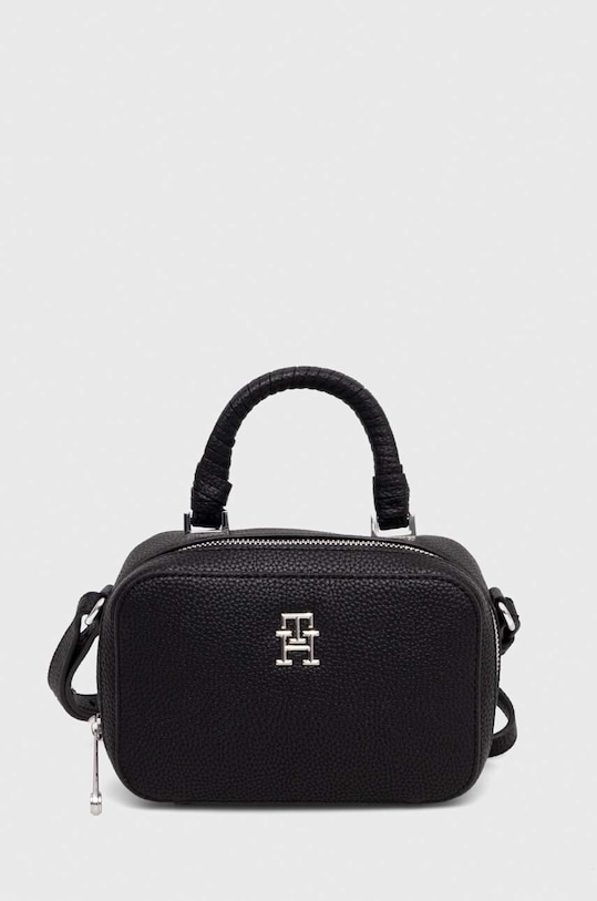 Τσάντα Tommy Hilfiger απομίμηση λείου δέρματος μαύρο AW0AW14880