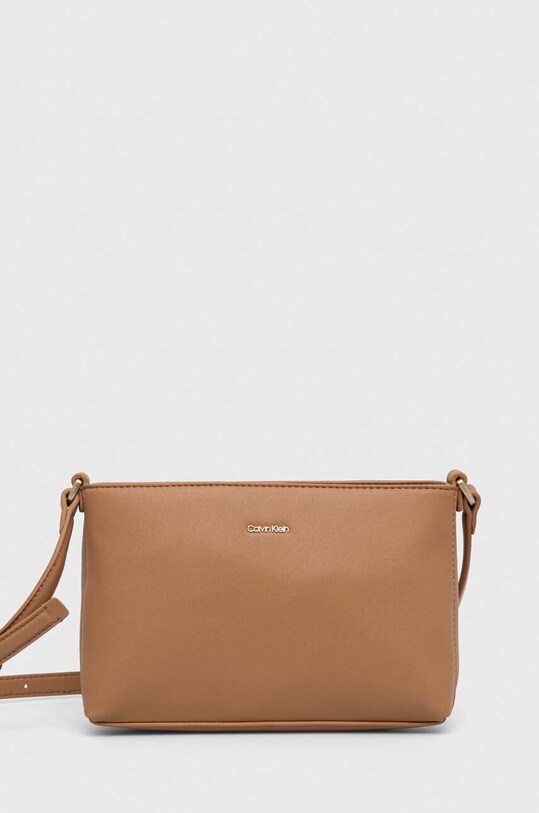 Calvin Klein torebka nie mieści A4 beżowy K60K610927