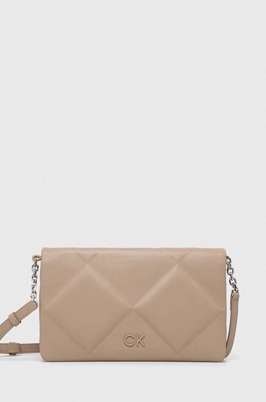 Calvin Klein torebka nie mieści A4 beżowy K60K611021
