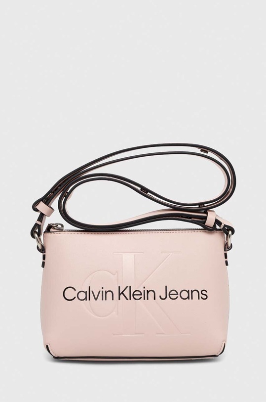 Τσάντα Calvin Klein Jeans απομίμηση λείου δέρματος ροζ K60K610681