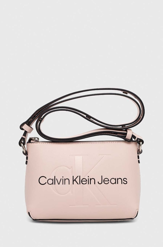 Τσάντα Calvin Klein Jeans απομίμηση λείου δέρματος ροζ K60K610681
