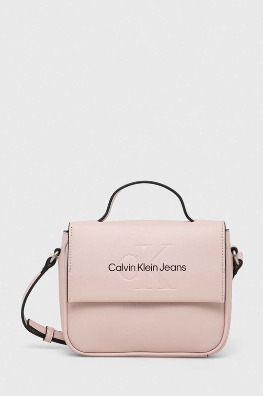 Τσάντα Calvin Klein Jeans απομίμηση λείου δέρματος ροζ K60K610829