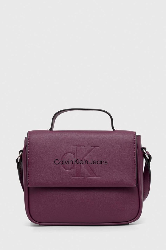 Τσάντα Calvin Klein Jeans απομίμηση λείου δέρματος μωβ K60K610829