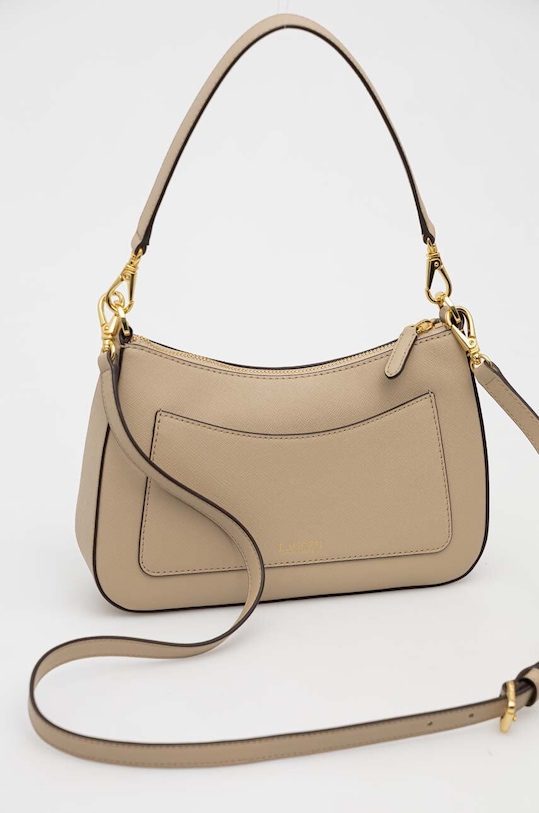 Akcesoria Lauren Ralph Lauren torebka skórzana 431883768 beżowy