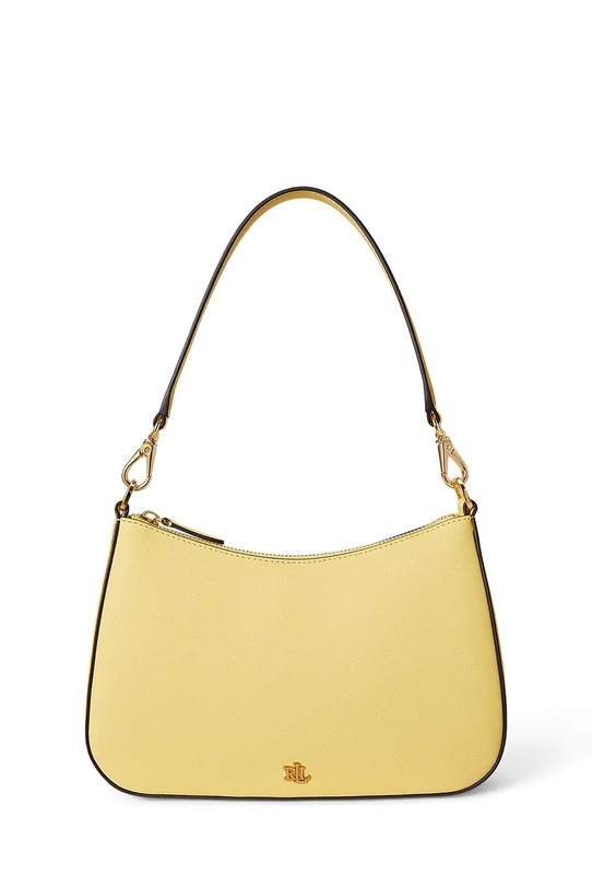 Lauren Ralph Lauren torebka skórzana skóra licowa żółty 431883768