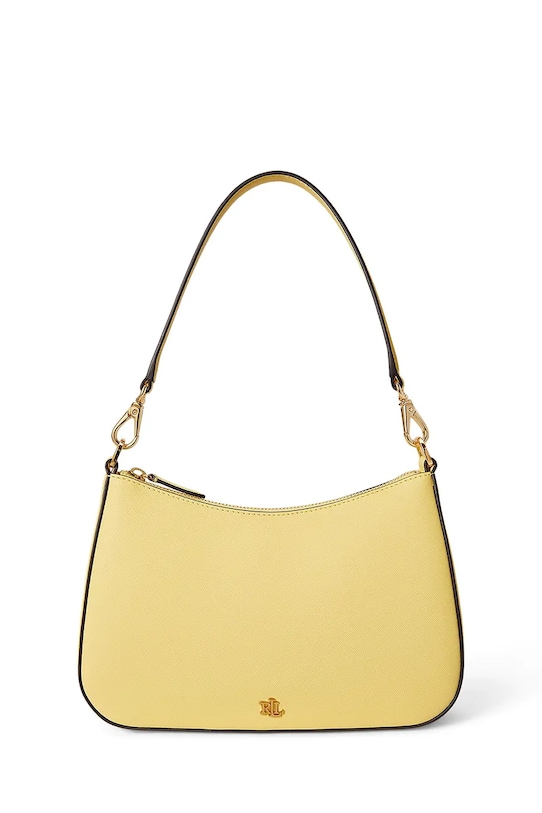 Lauren Ralph Lauren torebka skórzana skóra licowa żółty 431883768