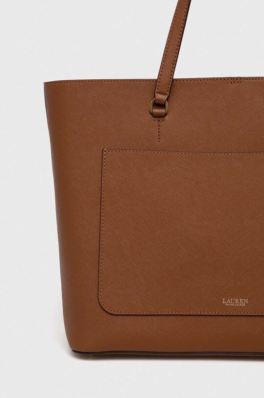 Αξεσουάρ Δερμάτινη τσάντα Lauren Ralph Lauren 431911655 καφέ