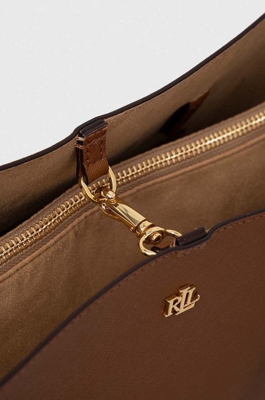 Kožená kabelka Lauren Ralph Lauren 431911655 hnedá