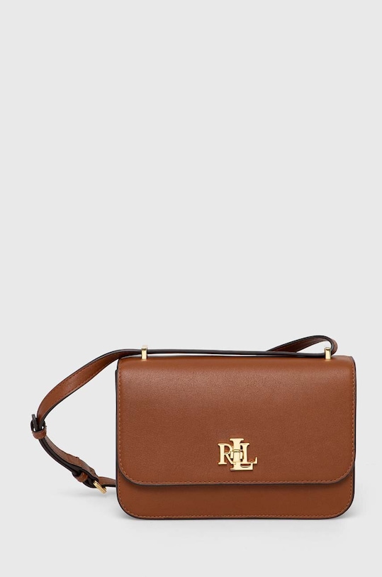 Kožená kabelka Lauren Ralph Lauren přírodní kůže hnědá 431915780
