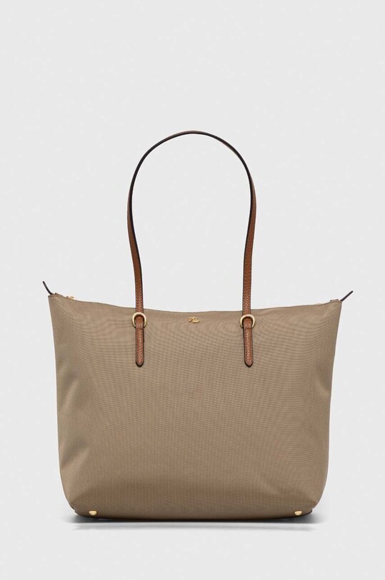 Kabelka Lauren Ralph Lauren jednofarebný béžová 431916737