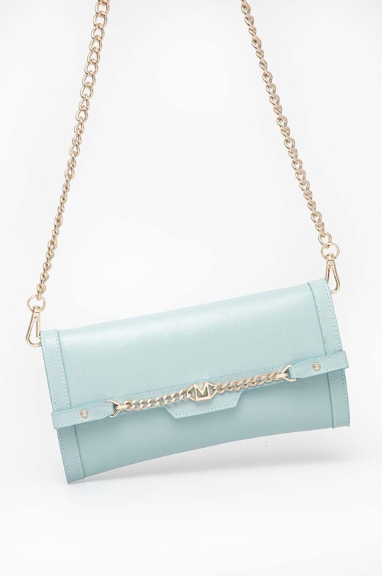 Δερμάτινη τσάντα ώμου Marciano Guess λείο δέρμα μπλε 3YGZ21.9941Z