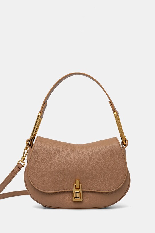 Kožená kabelka Coccinelle béžová E1.PQR.58.01.01