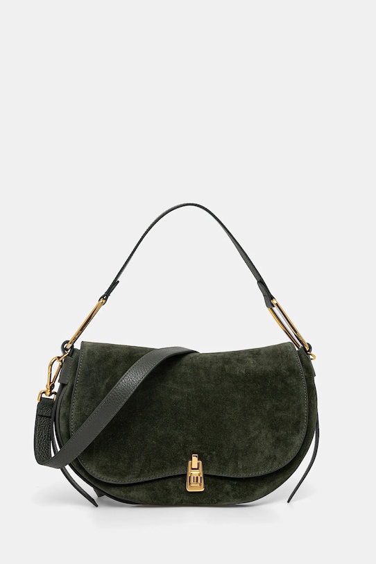 Kožená kabelka Coccinelle semišová kůže zelená E1.PQS.18.03.01