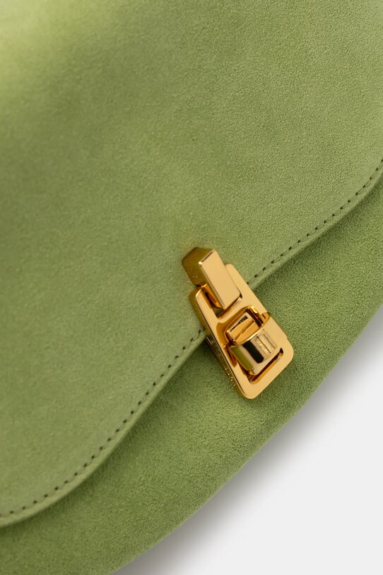 Coccinelle geantă de mână din piele întoarsă verde E1.PQS.58.01.01