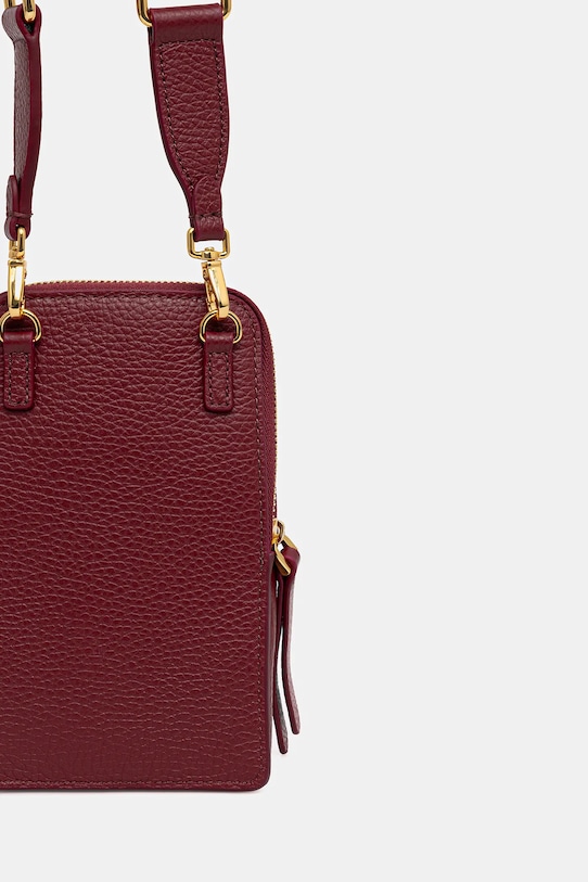 Akcesoria Coccinelle pokrowiec na telefon skórzany E5.PM0.27.01.01 bordowy