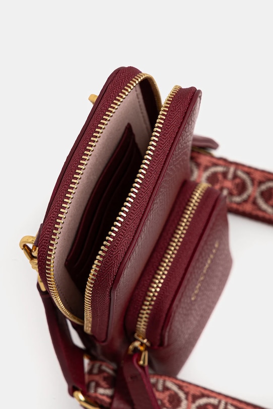 Coccinelle pokrowiec na telefon skórzany E5.PM0.27.01.01 bordowy