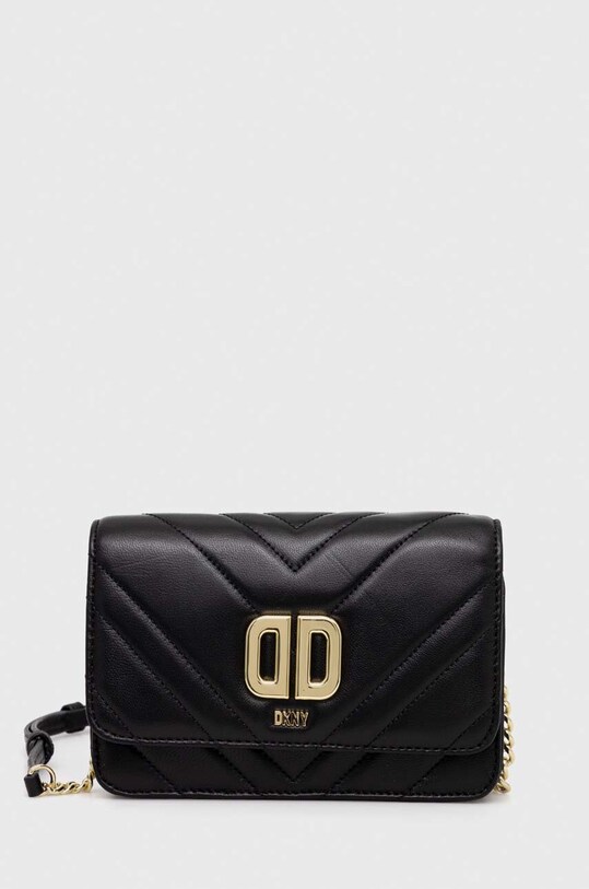 Δερμάτινη τσάντα DKNY λείο δέρμα μαύρο R23EBK74