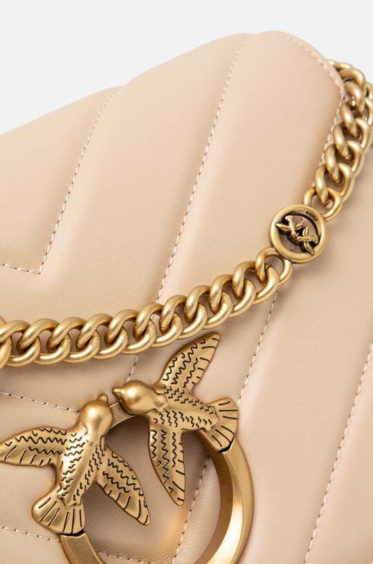 Kožená kabelka Pinko béžová 100063.A136