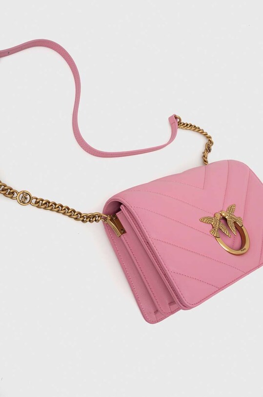 Кожена чанта Pinko 100063.A136 розов