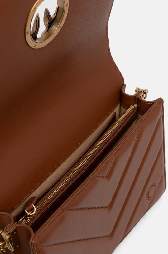 Kožená kabelka Pinko 100063.A136 hnedá