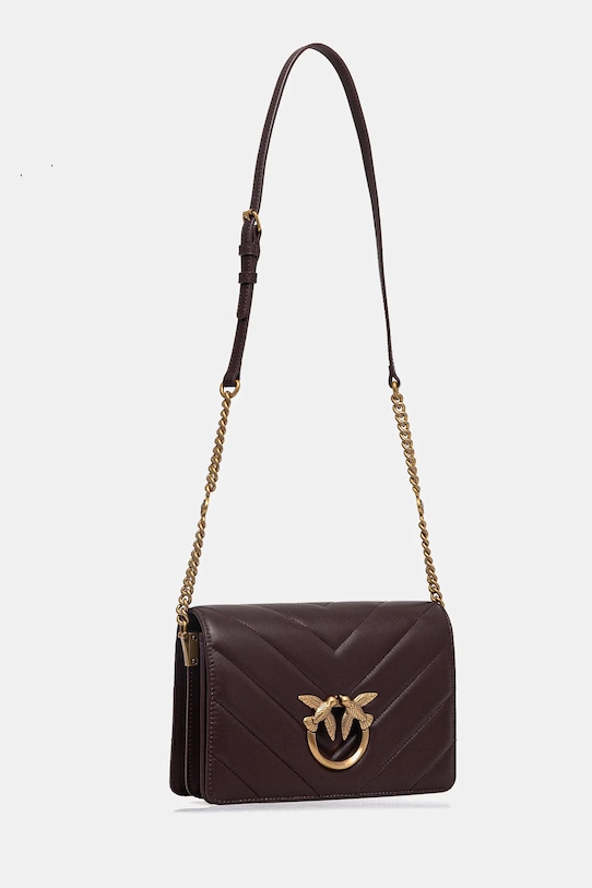 Kožená kabelka Pinko 100063.A136 hnědá AA00