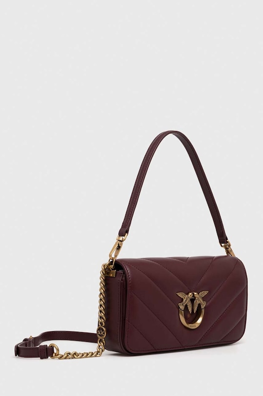 Δερμάτινη τσάντα Pinko 100068.A136 μπορντό AA00