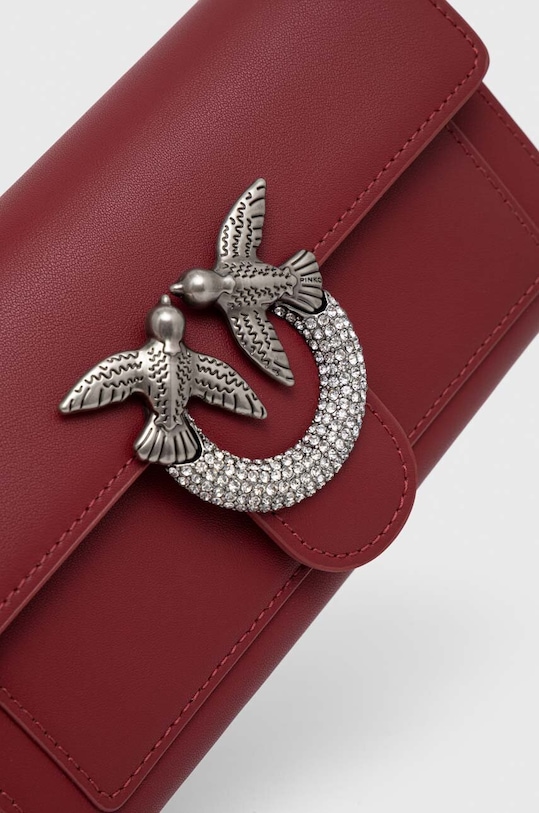 Accesorii Pinko poseta piele 100062.A10I burgundia