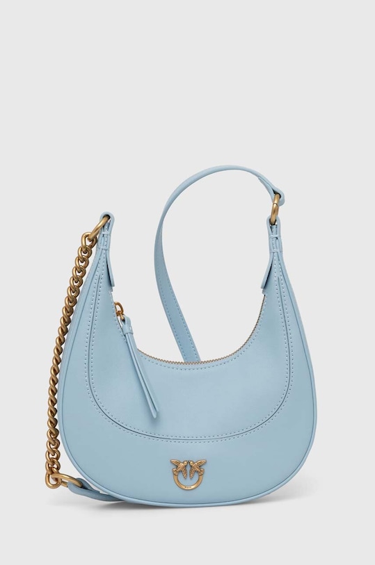 Kožená kabelka Pinko modrá 101433.A0QO