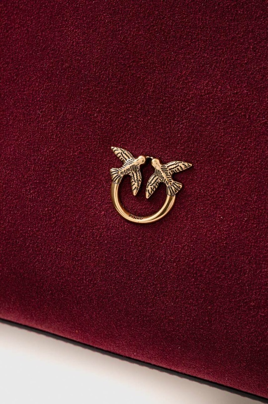 Pinko geanta de mana din piele intoarsa burgundia 101705.A0F6