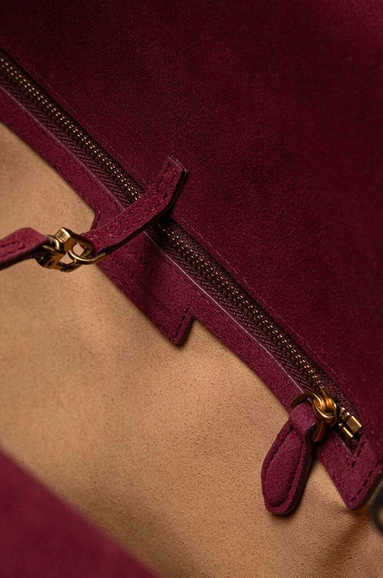Pinko geanta de mana din piele intoarsa 101705.A0F6 burgundia