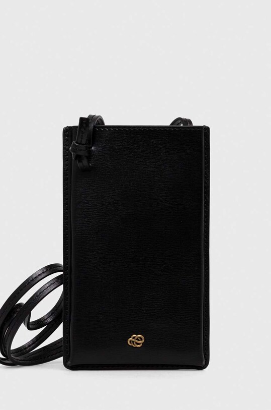 Kožni etui za mobitel By Malene Birger bez uzorka crna Q71727011Z