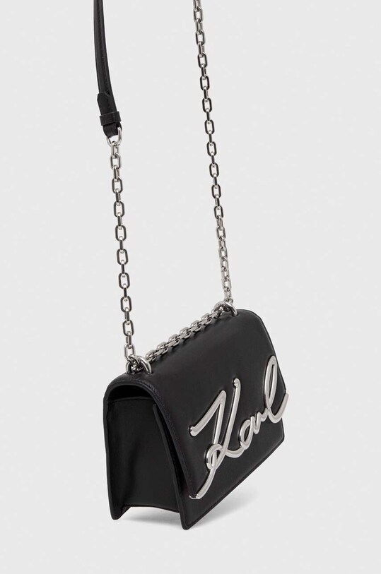 Kožená kabelka Karl Lagerfeld černá 235W3062