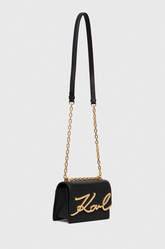 Kožená kabelka Karl Lagerfeld 235W3062 čierna AW23