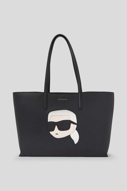 Δερμάτινη τσάντα Karl Lagerfeld λείο δέρμα μαύρο 235W3074
