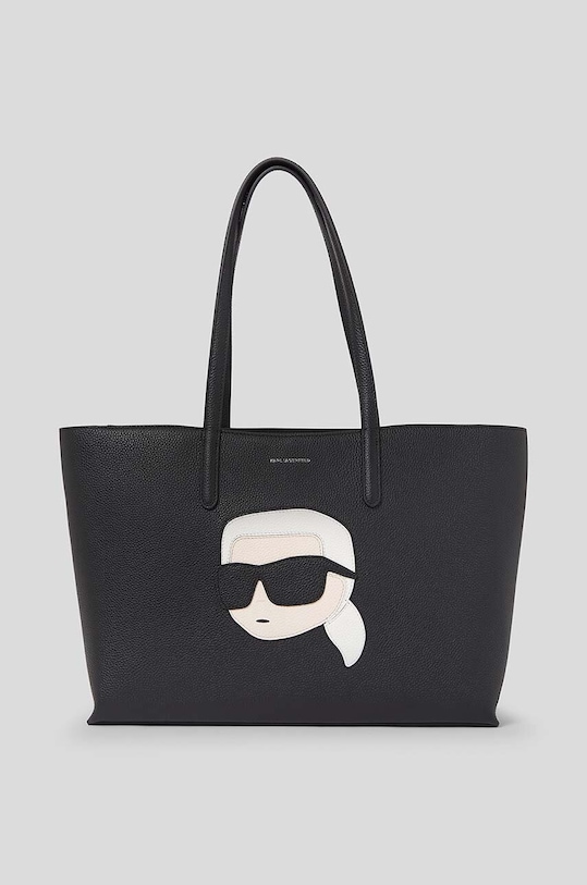 Karl Lagerfeld poseta de piele uni negru 235W3074