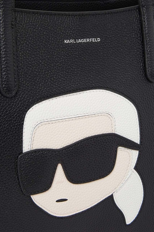 Karl Lagerfeld poseta de piele negru 235W3074